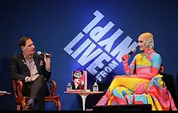 Joe E. Jeffreys and Sasha Velour in public conversation at the New York Public Library. Photo by Ves Pitts
