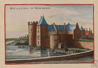 Medemblik Castle on a drawing by Johannes Blaeu