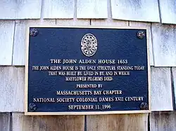 John Alden House historic marker