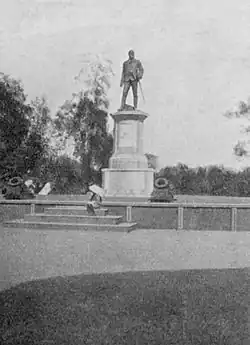 Nicholson statue and its platform and the surrounding gardens paths and enclosure wall. Removed in 1970's.[2][3]