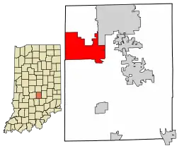 Location of Bargersville in Johnson County, Indiana.