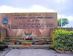 Memorial at Joncherry to the first Frenchman killed in 1914.