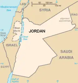 Jordan, 1948–1967. The East Bank is the portion east of the Jordan River, the West Bank is the part west of the river