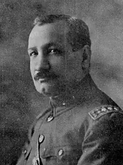 A black-and-white portrait photograph of José María Orellana in early 20th-century military uniform