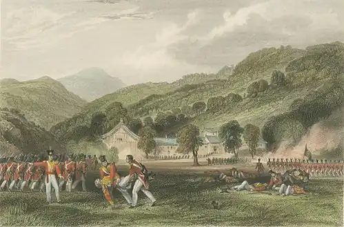 British line infantry advancing on a Chinese position in Zhapu