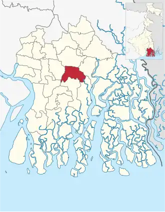 Location of Jaynagar I community development block in South 24 Parganas district