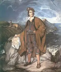 Juan Sebastian Elcano, and his birthplace, Getaria by Ignacio Zuloaga. The man depicted is the doctor, Pío Gogorza.[82]