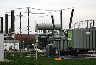 Bushings on 380 kV transformer and GIS connection