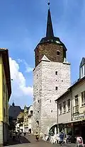 The tower guarding the southern gate (to Halle) was built in the 15th century and renovated in 1995.