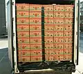 Transport of banana boxes in refrigerated containers at 13.5 °C (2006)