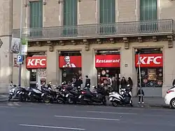 A KFC restaurant at Barcelona, Spain