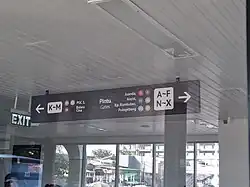 The platform gates/bays signage