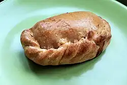 A small pie on a plate