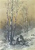 Collecting brushwood in winter, 1888
