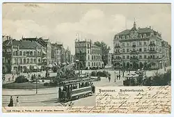 View towards Hildesheimer Straße, seen left of the central building,  1900