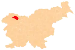 Location of the Municipality of Bled in Slovenia
