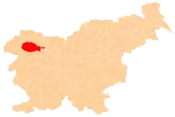 Location of the Municipality of Bohinj in Slovenia