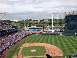 Royals home game vs. Giants on August 10, 2014. Two months later the Giants would be their World Series opponent.