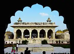 Multifoil arches in Agra Fort, India, commissioned in 1565. An example of Mughal architecture.