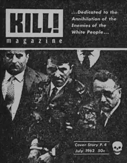 The cover is black and white with several men in suits