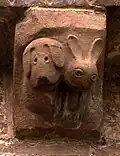 One corbel shows a hound and hare.