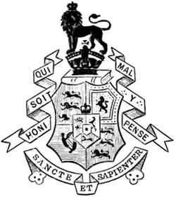 Arms of King's College, used sometime in 1911
