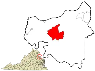 Location in King George County and the state of Virginia