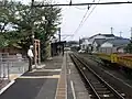 The renovated platform with a Shinto shrine on the left, August 2010