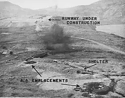 Aerial reconnaissance photo of the Japanese-held Aleutian Island of Kiska, taken in 1943