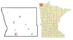 Location of Donaldson, Minnesota