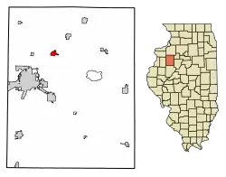Location of Wataga in Knox County, Illinois