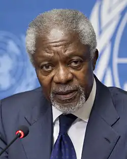 Kofi Annan '61, former UN secretary general and Nobel Peace Prize laureate