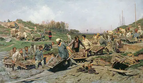 Konstantin Savitsky, Repairing the Railway (1874)