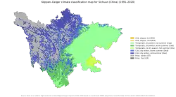 Köppen–Geiger climate classification map at 1-km resolution for Sichuan (China) for 1991–2020