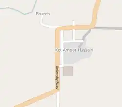 Bhurch lies southwest of Kot Ameer Hussain