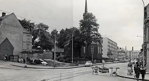 Exterior view (in 1962, after the church was moved in order to widen the road)