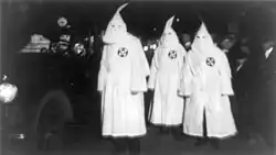 KKK members in a funeral parade in Arlington, 1922
