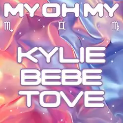 zodiac signs are seen on top as "KYLIE" "BEBE" and "TOVE" are written on top of each other.