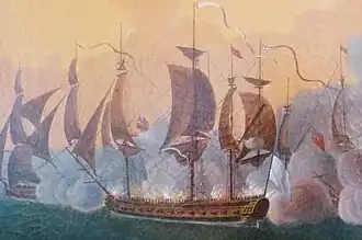 Hermione (detail of Cercy's Naval Battle Off Louisbourg)