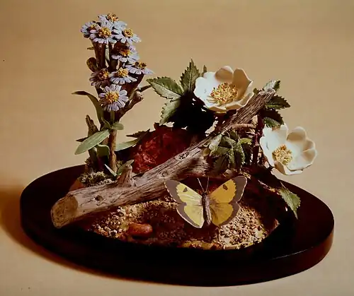 Early Sculpture of Burnet Rose & Sea Aster by Patrick O'Hara 1972