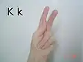 An ASL 'K'