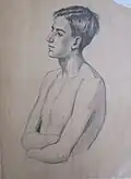 Figure Study 42, by LVG, 1923, pencil, Goriansky Family Collection