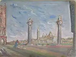 Venice 13, by LVG, 1935, drawing with gouache, Goriansky Family Collection