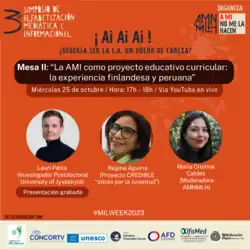 MIL as a curricular education project, the Finnish and Peruvian experience with Lauri Palsa, Regina Aguirre and Maria Cristina Caldas
