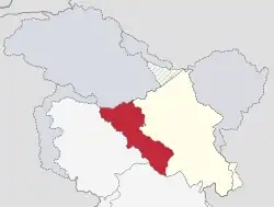 Location of Kargil district in Ladakh