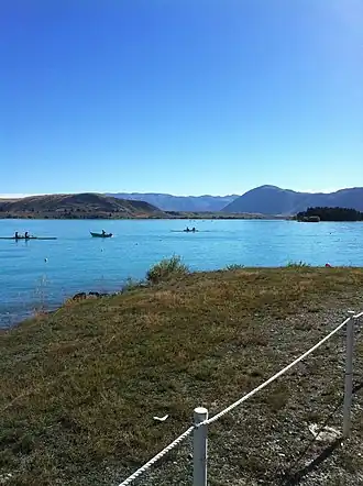 Rowing on Lake Ruataniwha