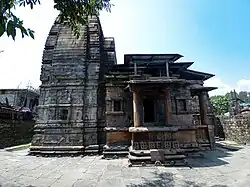 Three temples of the Indo-Aryan shikhara type known as Lakshmi Narayan Temple, Rakshas Deval Temple and Satya Narayan Temple
