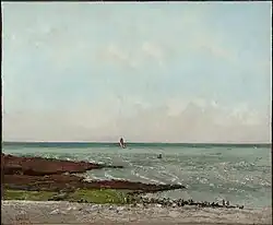 Laundresses at Low Tide, Étretat (1866 or 1869), oil on canvas, 21 3/8 × 25 7/8 in. (54.3 × 65.7 cm), Clark Art Institute