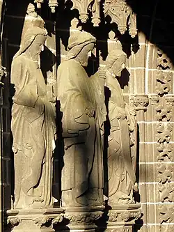 Another view of the statues of the apostles in the interior of the "porche des Apôtres"