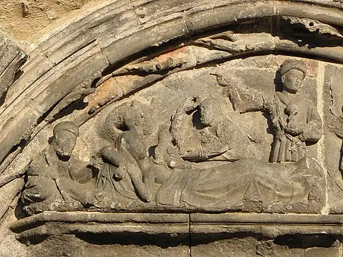 Part of the west portal tympanum